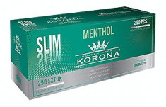 Tuburi KORONA SLIM 250 cu filtru mentolat pentru tutun/tigari foto