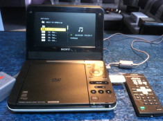 Sony DVP-FX750, DVD portabil, DVIX, MP3, USB, telecomanda, incarcator Sony foto