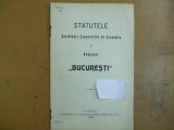 Statutele societatii cooperative de economie si avansuri Bucuresti 1909