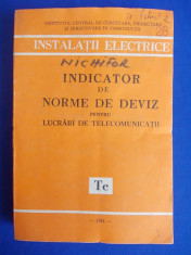 INDICATOR DE NORME DE DEVIZ PENTRU LUCRARI DE TELECOMUNICATII ( Tc ) - 1981 foto