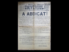 Editie speciala(a treia) Universul, 6 septembrie, 1940-abdicarea regelui Carol al II-lea; articol anticarlist al lui Stelian Popescu foto