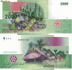 COMORE 2.000 francs 2005 UNC!!! foto