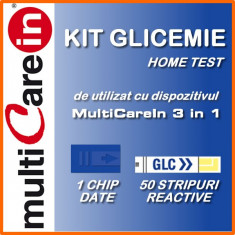 TESTE GLICEMIE - 50 TESTE - Glucometru MULTICARE IN 3 in 1 - MINIM 2 CUTII foto