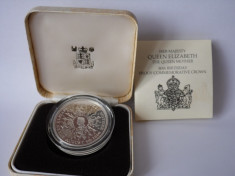 Moneda Argint - COMMEMORATE THE QUEEN MOTHERS 80th BIRTHDAY - 1 Ounce - Calitate Proof - 1980 foto