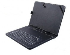 HUSA TABLETA CU TASTATURA 10 INCH 10.1 INCH TIP CARTE CALITATE PREMIUM MUFA MICRO USB IEFTINA + HUSA NEOPREN CADOU !!! foto