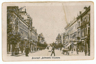 1197 - BUCURESTI, B-dul ELISABETH - old postcard - used - 1920 foto