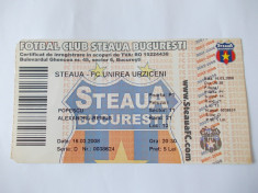 BILET MECI FORBAL , STEAUA - FC UNIREA URZICENI .2007-2008 . foto