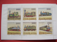 Iugoslavia 1992 trenuri locomotive mi 2548-2553 MNH carnet foto