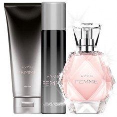 Apa de parfum AVON Femme 50ml +deodorant+crema de corp foto