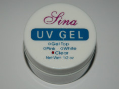 GEL UV SINA 15 ML TRANSPARENT 3 in 1 BAZA, CONSTRUCTIE , FINISH VARIANTA ORIGINALA foto