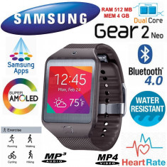 NOU CEAS Samsung Gear 2 NEO 1.63&amp;quot; SMARTWATCH Super AMOLED, REZISTENT LA APA, Bluetooth, Senzor GYRO,Ritmul Inimii,Infrarosu,Difuzor,Microfon, SCHIMB foto