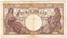 Bancnota 2000 lei 18 noiembrie 1941 filigran Traian foto