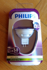 Bec pentru spot LED Philips 12V 6,5W (echivalent 50W) alb cald 2700K GU5.3 foto