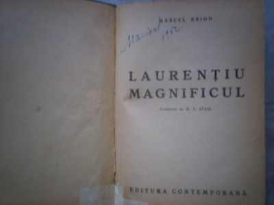 LAURENTIU MAGNIFICUL MARCEL BRION T 1943 foto