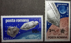 Romania 1969, Apollo 9 si 10, LP 702, nestampilate foto