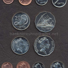 FIJI SET DE MONEDE 1, 2, 5, 10, 20, 50 Cents 1999-2006 UNC