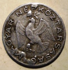 F.180 UNGARIA 10 FILLER 1971 ALUMINIU EROARE