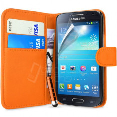 Super promotie husa portofel SAMSUNG GALAXY S4 MINI I9190+folie protectie+laveta ecran +transport gratuit Posta Romana !! foto