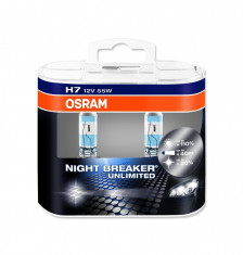 Becuri auto H7 far halogen Osram Night Breaker Unlimited, 12V, 55W , set de 2 buc foto