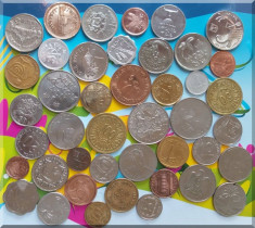 MOKAZIE: Lot 70 Monede de Colectie: 44 alte continente+ 26 vechi - de la 1 EURO! foto