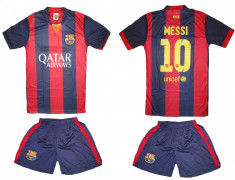 ECHIPAMENT SORT + TRICOU FC BARCELONA NR.10 MESSI MODEL 2014 PENTRU COPII 6-14 ANI foto