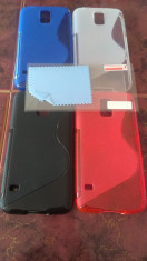 Husa gel Tpu Samsung Galaxy S5 G900 rosu,negru,albastru,transparent + Folie protectie gratis foto
