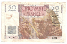 FRANTA 50 FRANCI 1947 U foto