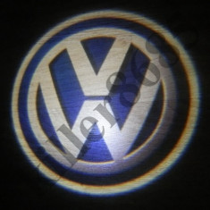 Proiector 3D Logo VW Touareg 2004-2010 cu LED CanBus pentru portiera FARA MODIFICARI foto