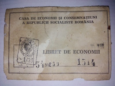 Libret economii R.S.R. foto