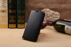 Husa / toc protectie piele fina Samsung Galaxy Note 3 NEO lux, tip flip cover portofel, culoare - negru - LIVRARE GRATUITA la plata in avans foto