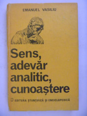 SENS ADEVAR ANALITIC CUNOASTERE Emanuel Vasiliu foto