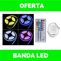 BANDA LED 5050 RGB SMD , 60LED/ metru , 300LED/ 5 metri, interior, pack telecomanda 44 TASTE+ CONTROLLER IR , decoratie interioara foto