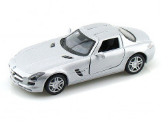 Mercedes-Benz SLS AMG Macheta Auto Scala 1:36 Kinsmart ARGINTIU foto