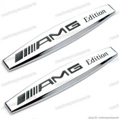 Set 2 buc Emblema MERCEDES BENZ logo AMG C63 CL63 E63 ML63 SL63 CLA CLS SLS foto