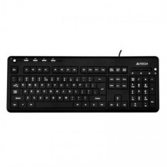 Tastatura iluminata A4Tech KD-126-2, USB, X-Slim LED white BlackLight, negra foto