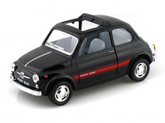 Fiat 500 Macheta Auto Scala 1:24 Kinsmart NEGRU foto