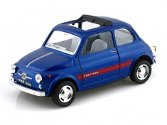 Fiat 500 Macheta Auto Scala 1:24 Kinsmart BLEU foto