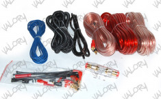 KIT set montaj CABLURI AUTO pentru amplificator statie audio subwoofer tub bass 8AWG NOU 0413 foto