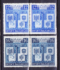 Timbre ROMANIA 1940/* 137 = INTELEGEREA BALCANICA, SERIE IN PERECHI MNH foto