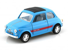 Fiat 500 Macheta Auto Scala 1:24 Kinsmart ALBASTRU foto