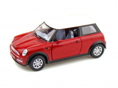 Mini Cooper S Macheta Auto Scala 1:28 Kinsmart ROSU foto