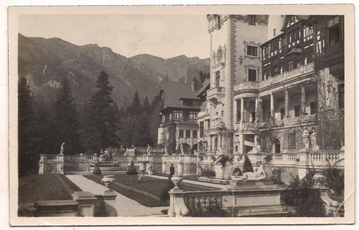 #carte postala(foto)-SINAIA -Castelul Peles-Terasele