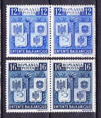 Timbre ROMANIA 1940/* 137 = INTELEGEREA BALCANICA, SERIE IN PERECHI MNH foto