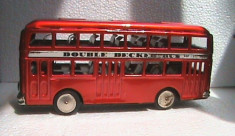 Jucarie veche din tabla - Double Decker Bus - fabricata in China foto