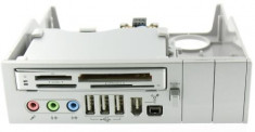 Panel 5.25 Silver 64 in 1 - Cardreader USB Firewire Audio 49878 foto