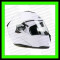 CASCA MOTO FLIP-UP cu OCHELARI DE SOARE = Double Visor = ALB Lucios