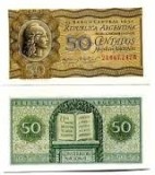 Argentina 50 centavos 1952, UNC, necirculata, 50 roni, foarte rara !!!
