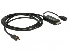 Cablu Slimport/MyDP T la HDMI + micro USB-B M 1.5m, Delock 83534 foto