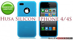 HUSA IPHONE 4S SILICON SWIRL ALBASTRA BABY BLUE - TRANSPORT GRATUIT POSTA RO! foto