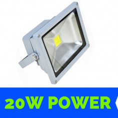 Proiector cu LED 20W , de exterior, IP65 20W ALB RECE ,alimentare 220v puternic luminos foto